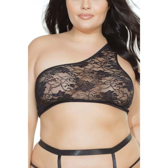 Coquette - Plus Size Asymmetrical Bralette - Picture 1 of 3